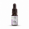 Mørk dråbeflaske med CBD-olie 3% til katte fra Natural Hemp Life, lilla etiket