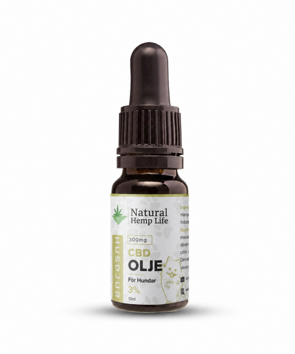 Mørk dråbeflaske med CBD Olie 3% til hunde fra Natural Hemp Life