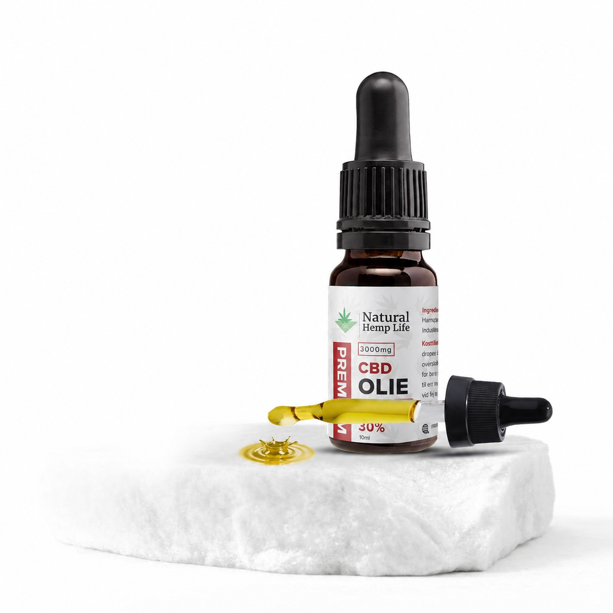 Mørk dråbeflaske med CBD Olie 30% (3000mg) fra Natural Hemp Life