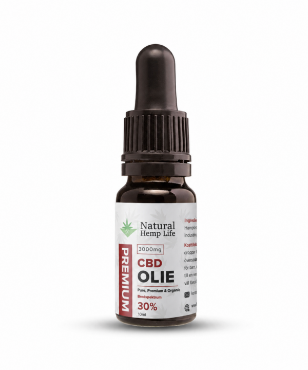 Mørk dråbeflaske med CBD Olie 30% fra Natural Hemp Life