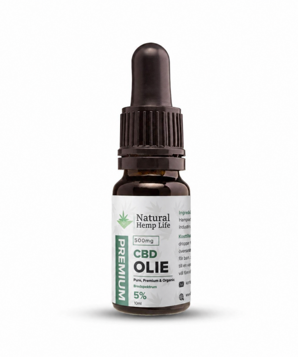 Mørk dråbeflaske med CBD Olie 5% fra Natural Hemp Life