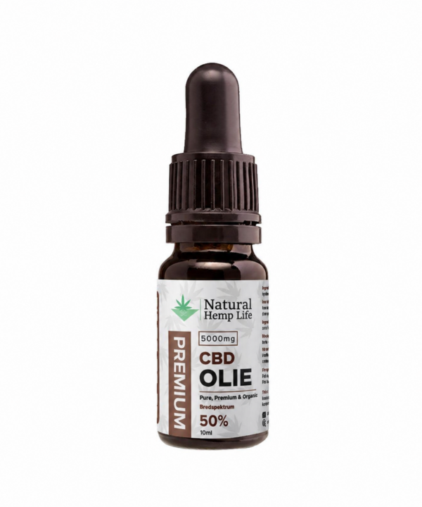 Mørk dråbeflaske med CBD Olie 50% fra Natural Hemp Life