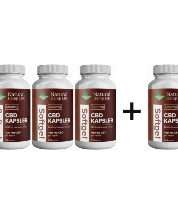 4 for 3: CBD Kapsler 6000mg 60 stk